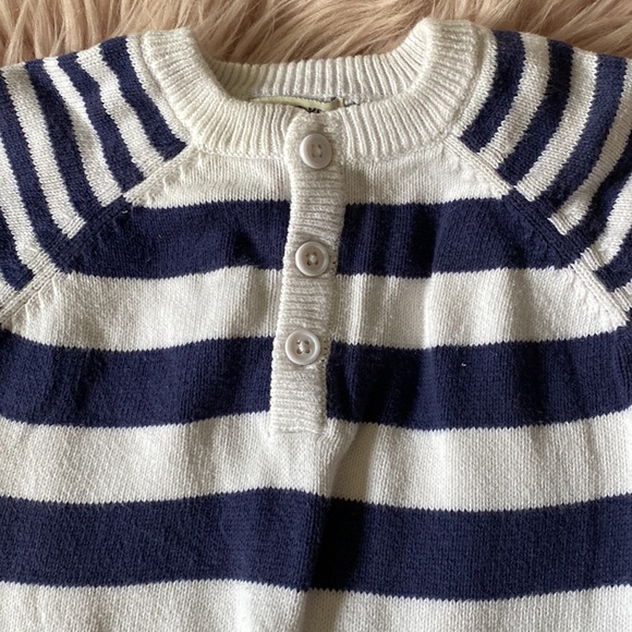 Boys Striped Sweat Romper 3m - Picture 2 of 2